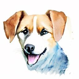 Watercolor dog portrait with SD