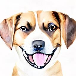 Watercolor dog portrait without SD